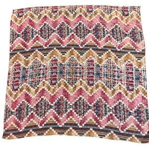 Vintage‎ sheer geometric scarf square boho southwestern tribal 19x19 lightweight